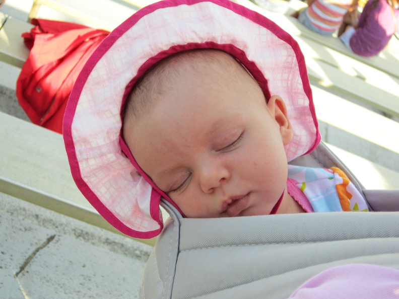 Greta asleep at the baseball game.JPG